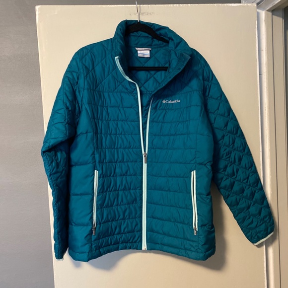 Vintage Columbia Outdoor Jacket Quilted Puffer Green Womens L - Picture 2 of 5